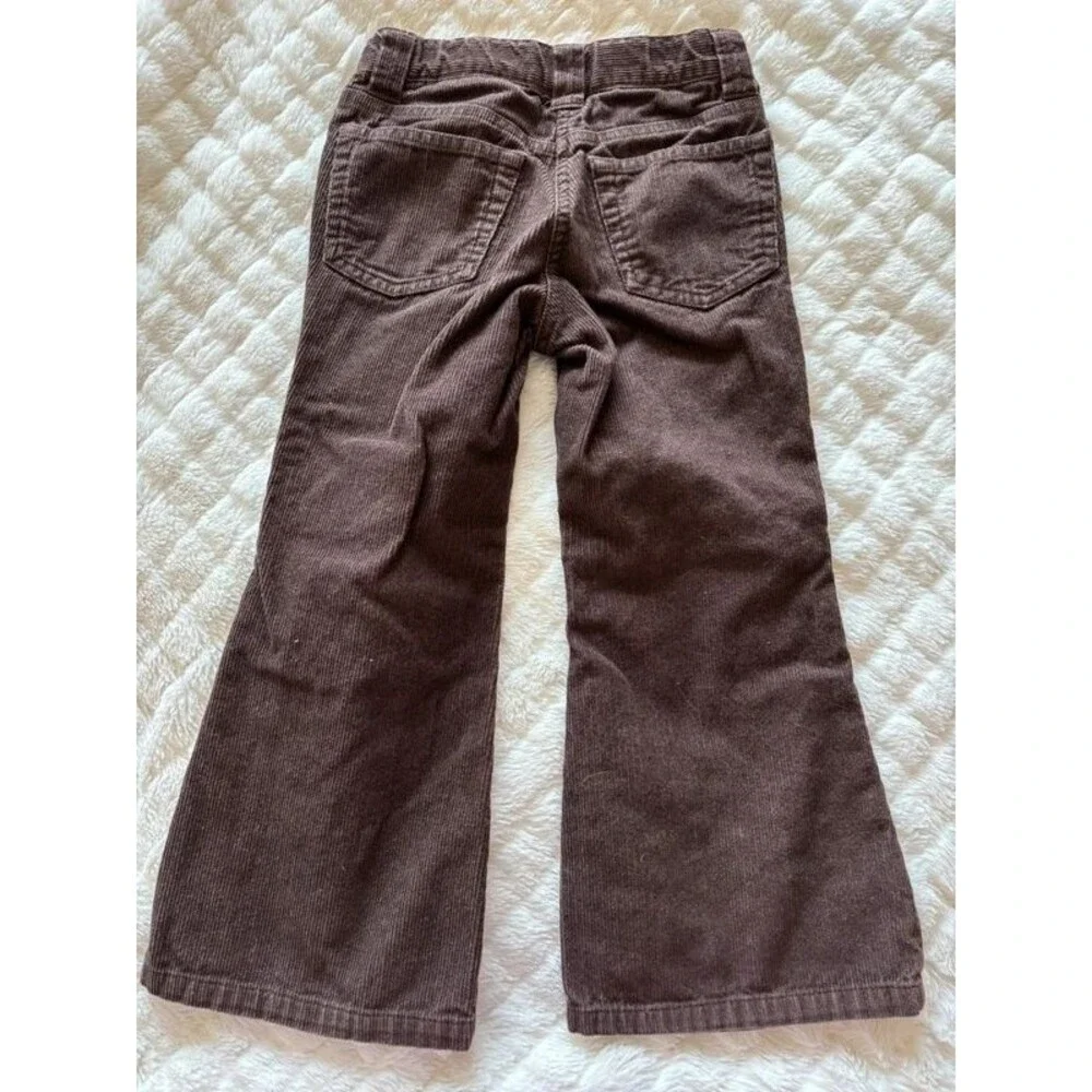 Gymboree Y2K Brown Corduroy Flare Pants with Sequin Trim Girls Size 4